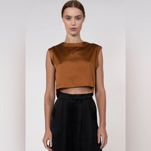 NONchalant Copper Sleeveless Crop Top